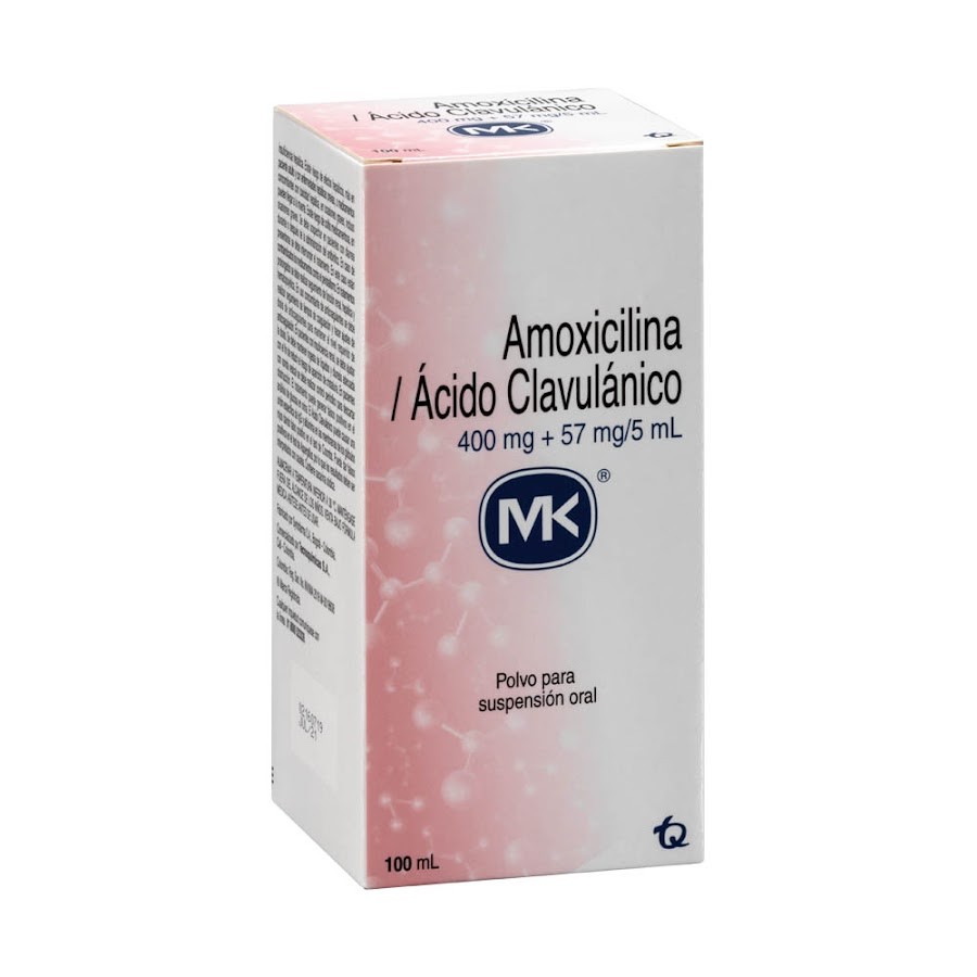 Amoxicilina MK Polvo 400MG +Acido Clavulánico 62.5MG Frascox100Ml