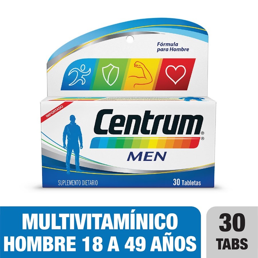 Centrum Men Tableta Frasco x 30 Tab. Multivitaminico