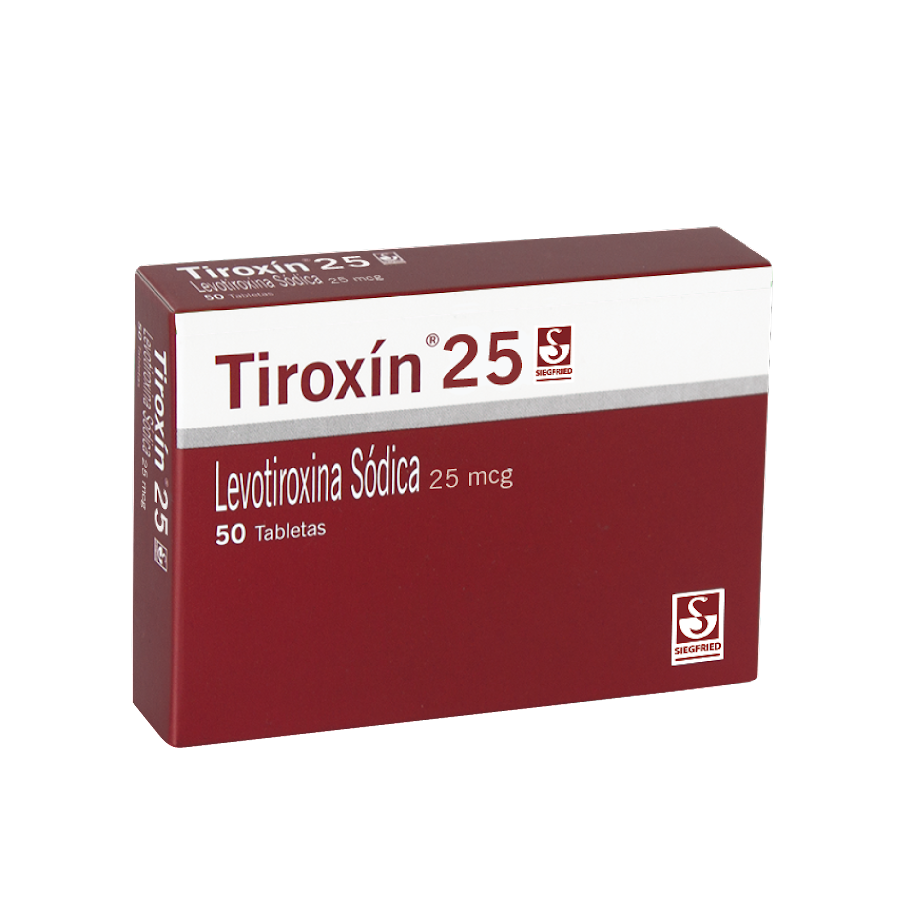 Tiroxín 25Mcg Tabletas Caja x50Tab. Siegfried Levotiroxina Sódica