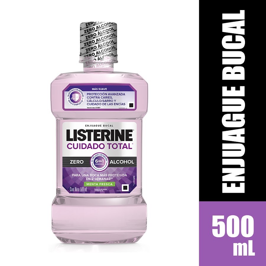 ENJUAGUE BUCAL LISTERINE ZERO CUIDADO TOTAL X500ML