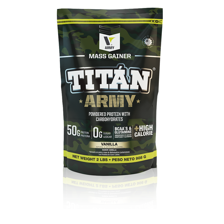 Proteína Titan Army de Suero Lacteo Concentrado Vainilla x 908Gr