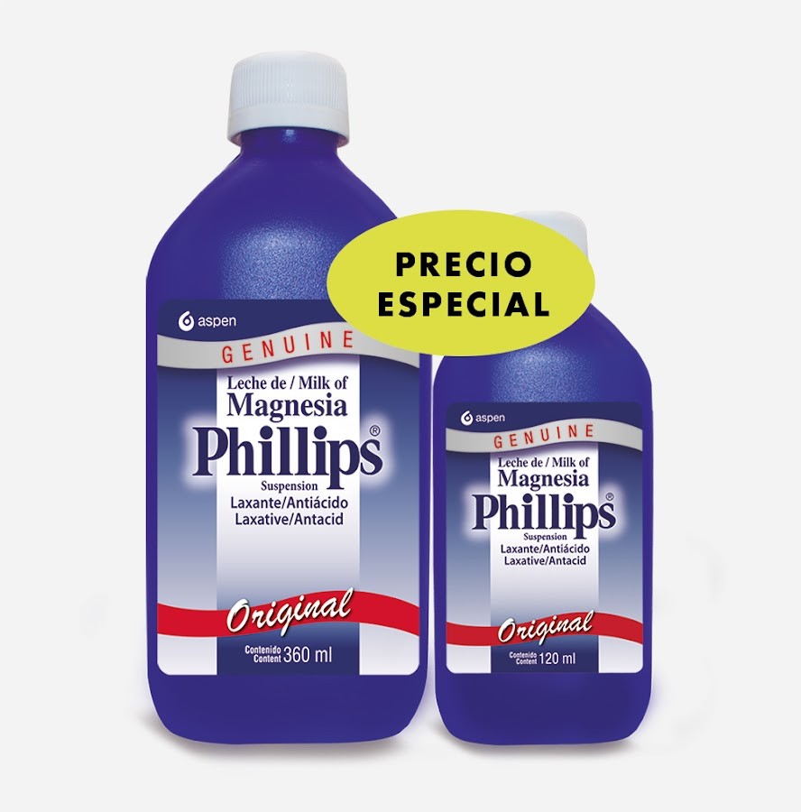 Oferta Precio Especial Leche de Magnesia Phillips Original 360 ml + Leche de Magnesia Phillips Original  120 ml x2 und