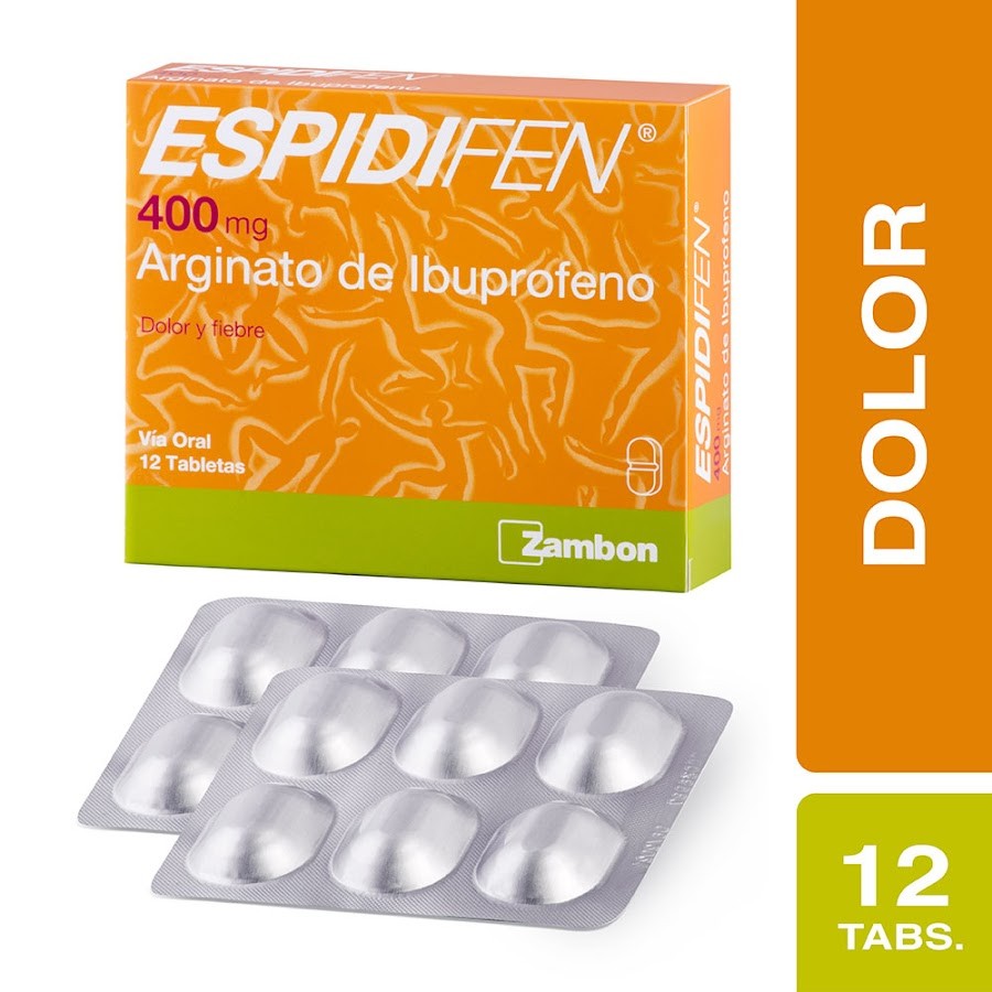 Espidifen 400Mg Tabletas Caja x12Tab. Zambon Arginato De Ibuprofeno