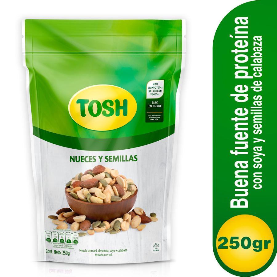 PASABOCAS TOSH NUECES Y SEMILLAS PAQUETE X250G.