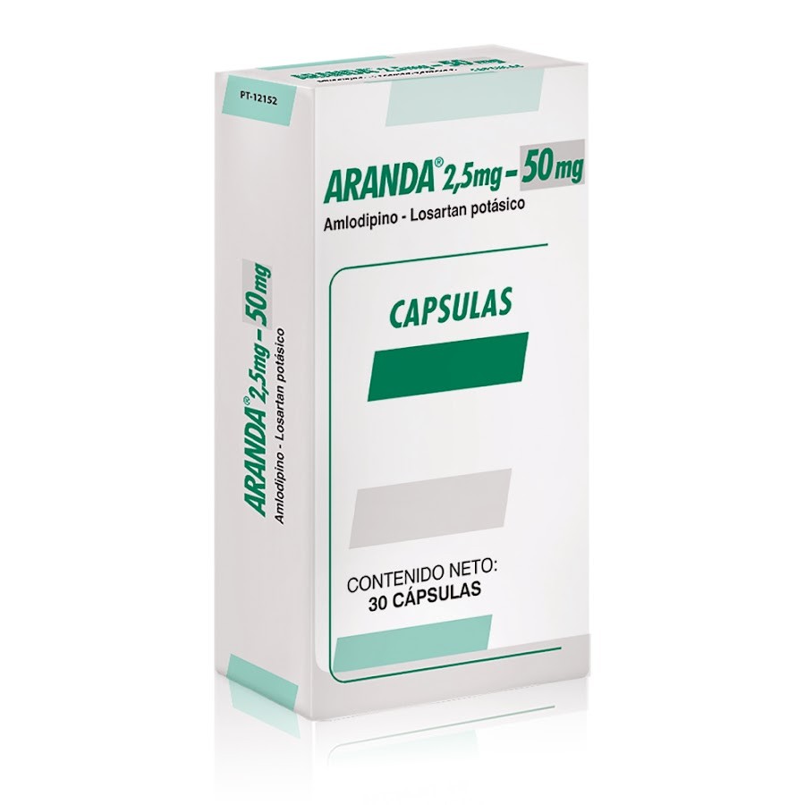 ARANDA 2.5MG/50MG CAPSULAS CAJAX30 CAPS FARMA LOSARTAN AMLODIPINO