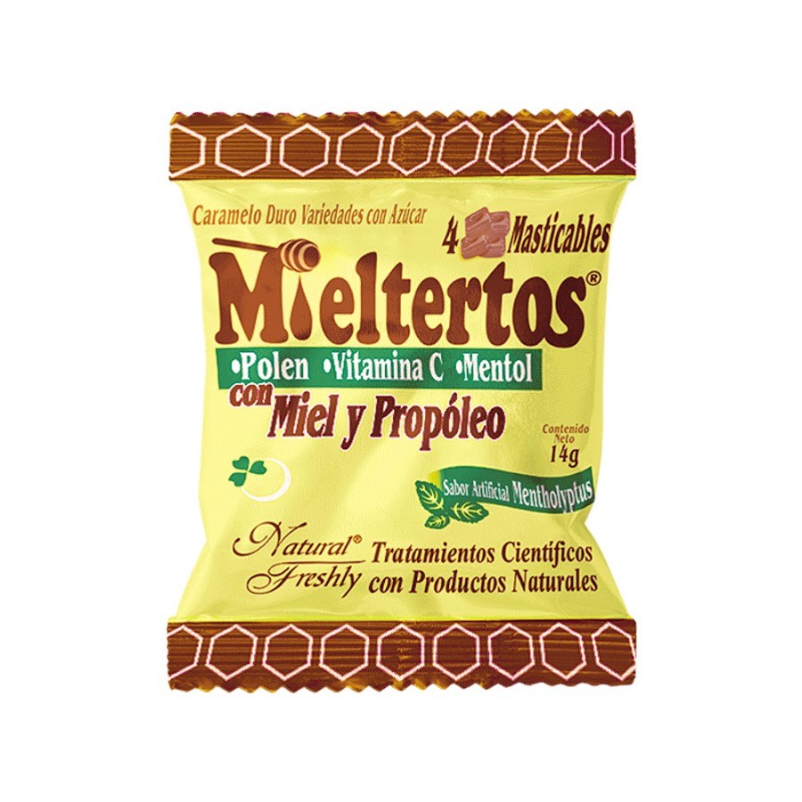 MIELTERTOS PASTILLAS SOBRE X4PAS. NATURAL FRESHLY MIEL PROPOLEO