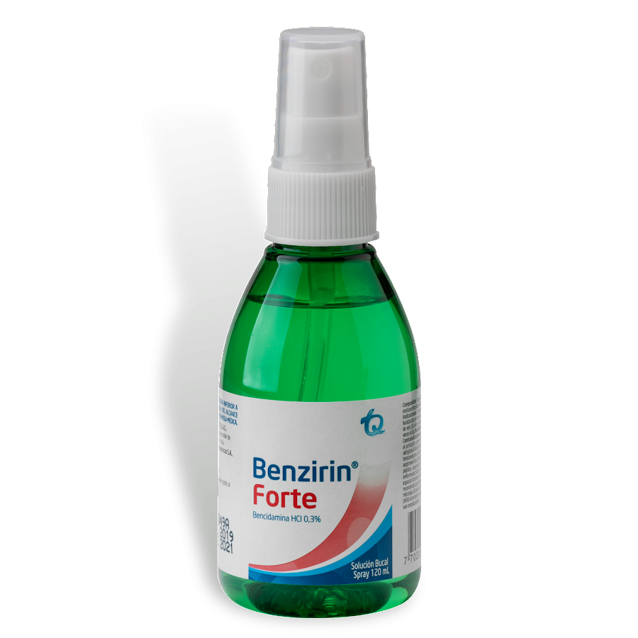 Benzirin Forte 0.3% Solución Bucal Frasco x120ml TQ Benzidamina HCI