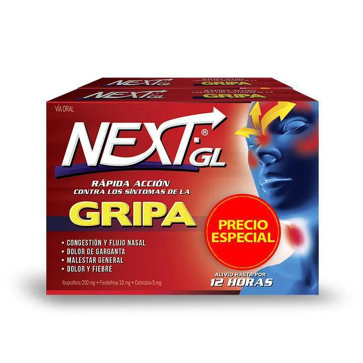 Oferta Next GL Gripa Caja x8 Tabletas x2 Und