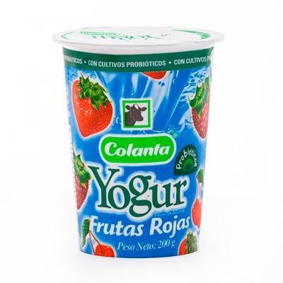 Yogurt Colanta Entero Salsa De Frutos Rojos X200G.