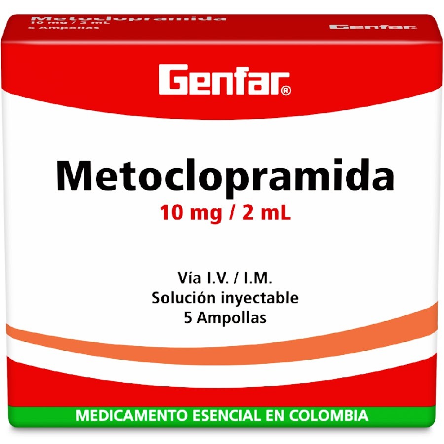 Metoclopramida Clorhidrato Genfar 10Mg Solución Inyectable Caja X5Amp.