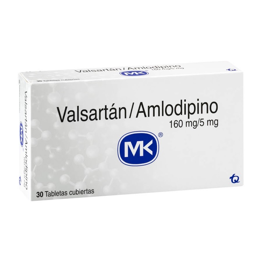 VALSARTÁN AMLODIPIDINO MK 160MG/5MG TAB CAJA X30TAB.
