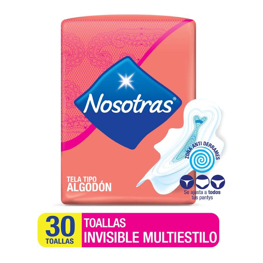Toallas Intimas Nosotras Invisibles Multiestilo x 30 Unid