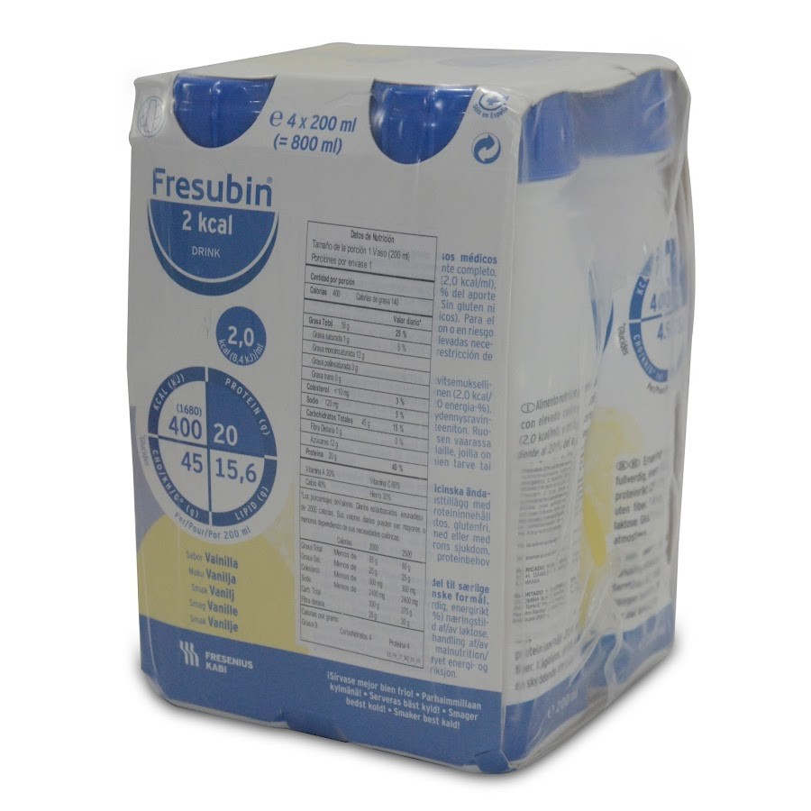 Bebida Fresubin Drink Vainilla Paca x4 Uni cada una frasco x200 Ml Fresenius Kabi