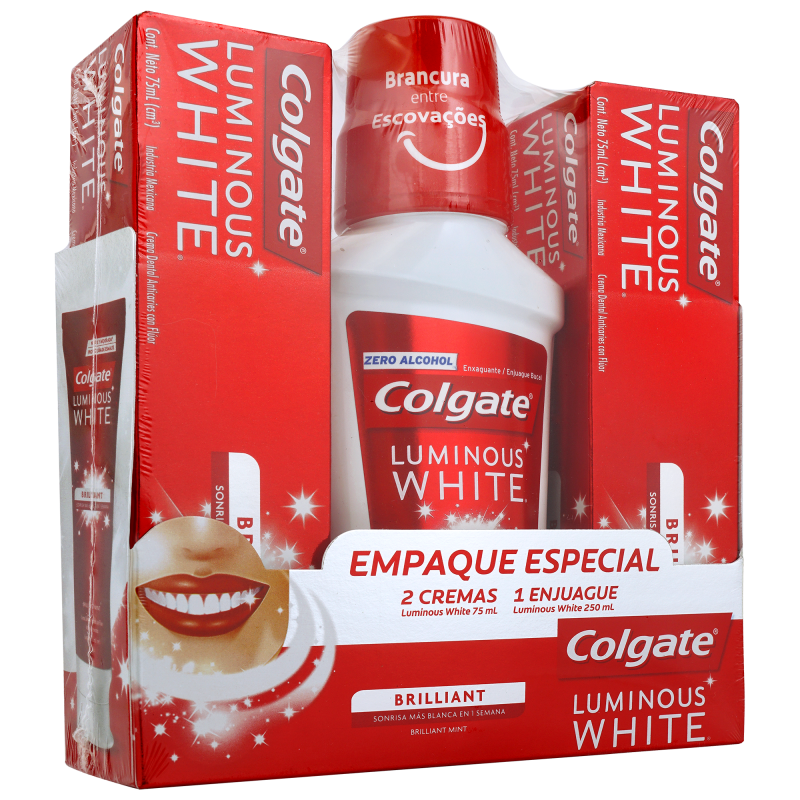 OFERTA CREMA LUMINOUS 75 ML.X2UND GRATIS ENJUAGUE LUMINOUS WHITE X250M