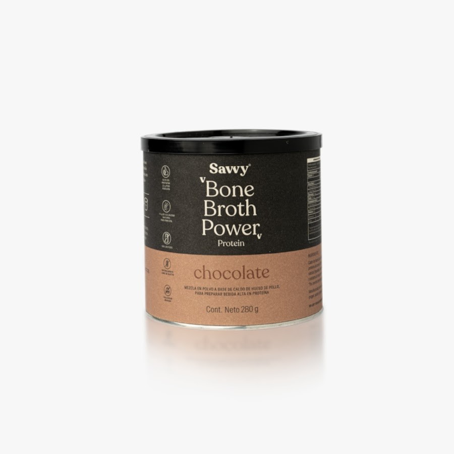 Proteína Savvy Bone Broth Power Sabor Chocolate x280gr