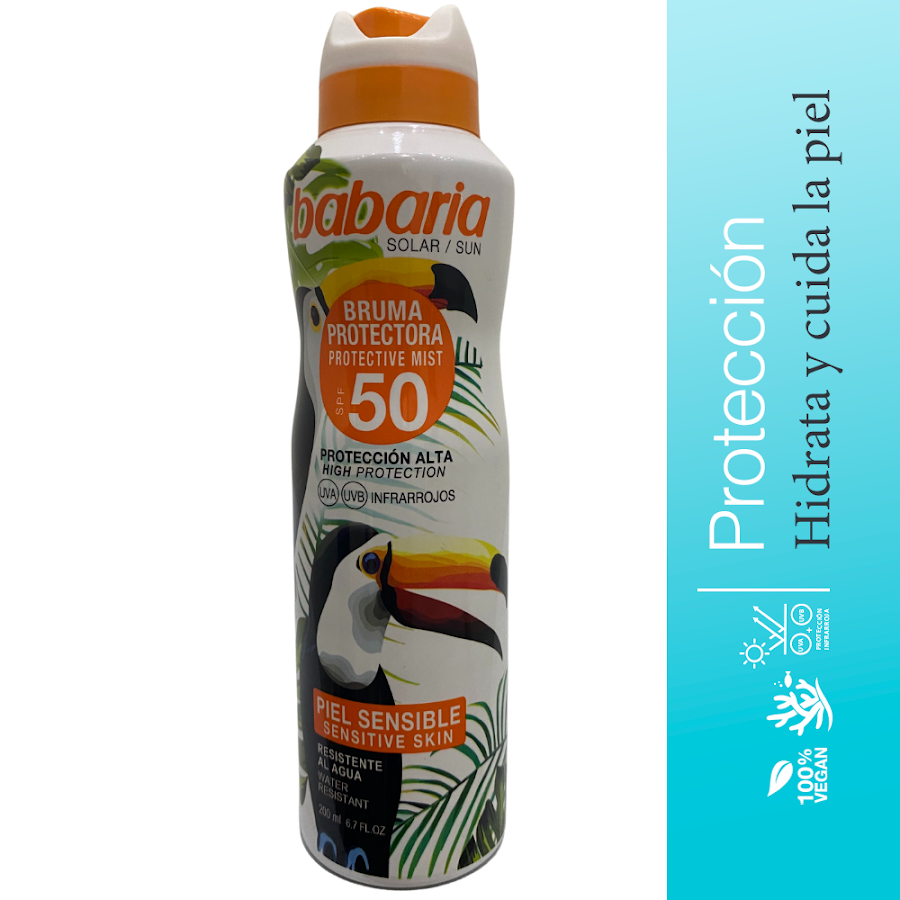 Protector Solar Babaria Spray Piel Sensible Tropical F-50 X 200ml