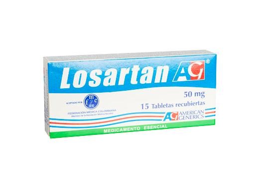Losartan AG 50mg Tableta Caja x15tab.
