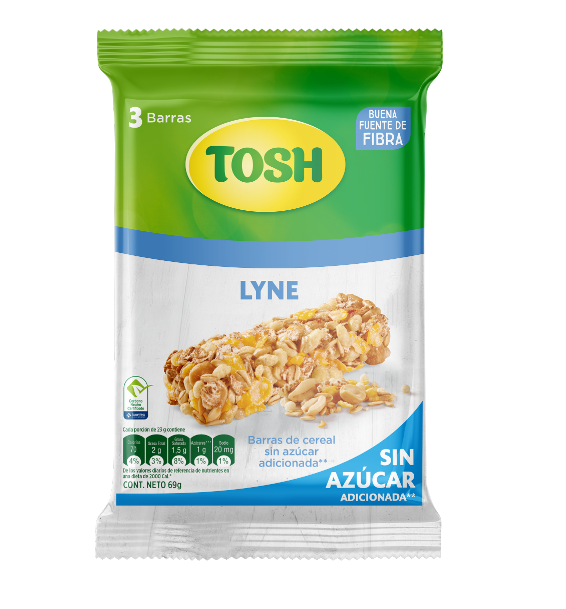 Barra Tosh Lyne Sin Azucar x 3Und x 69Gr