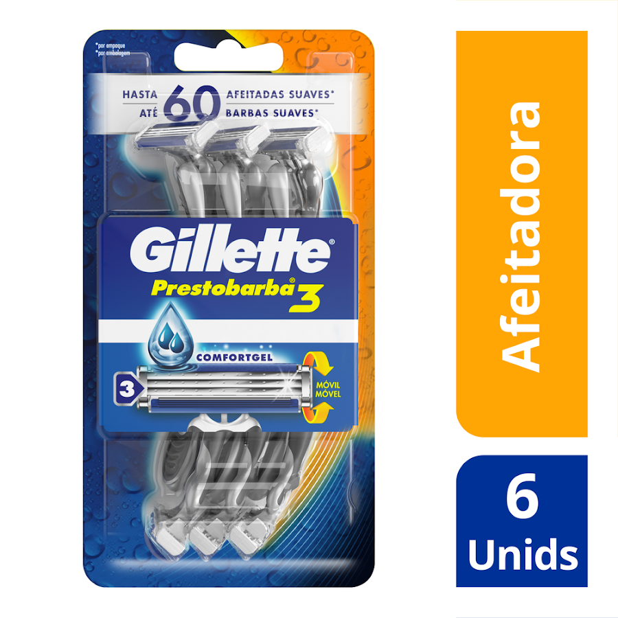 Maquina de Afeitar Gillette Prestobarba 3 Triple Hoja x 6Und