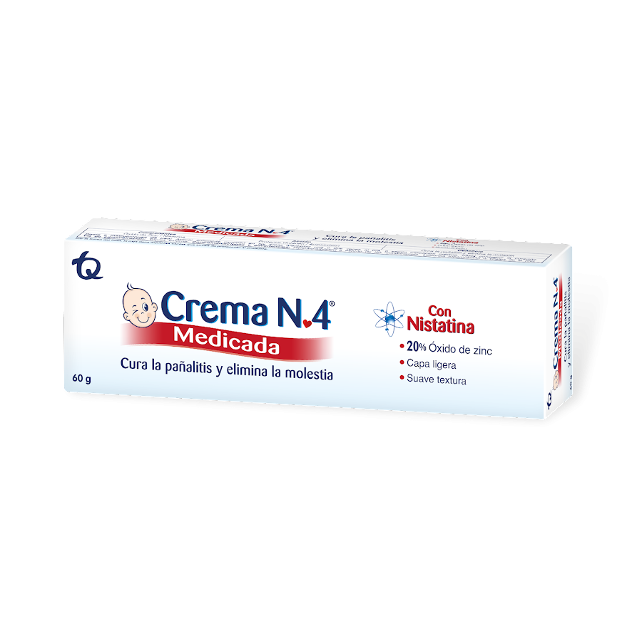 Crema Anti Pañalitis CREMA N4 Medicada Tubo con Nistatina x60g