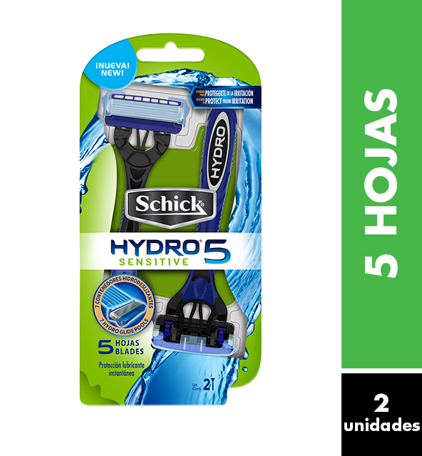 MAQUINA AFEITAR SCHICK HYDRO 5 SENSITIVE 5 HOJAS DISP. X2UNID