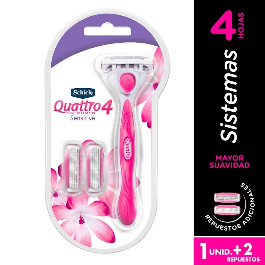 Oferta Maquina de Afeitar Quatrro FW + 2 Repuestos