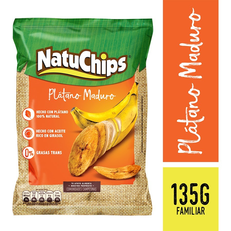PASABOCAS NATUCHIPS PLÁTANO MADURO L X135G.