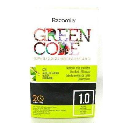 KIT TINTE RECAMIER GREEN CODE INGREDIENTES NAT.NEGRO NATURAL#1.0 X1UND