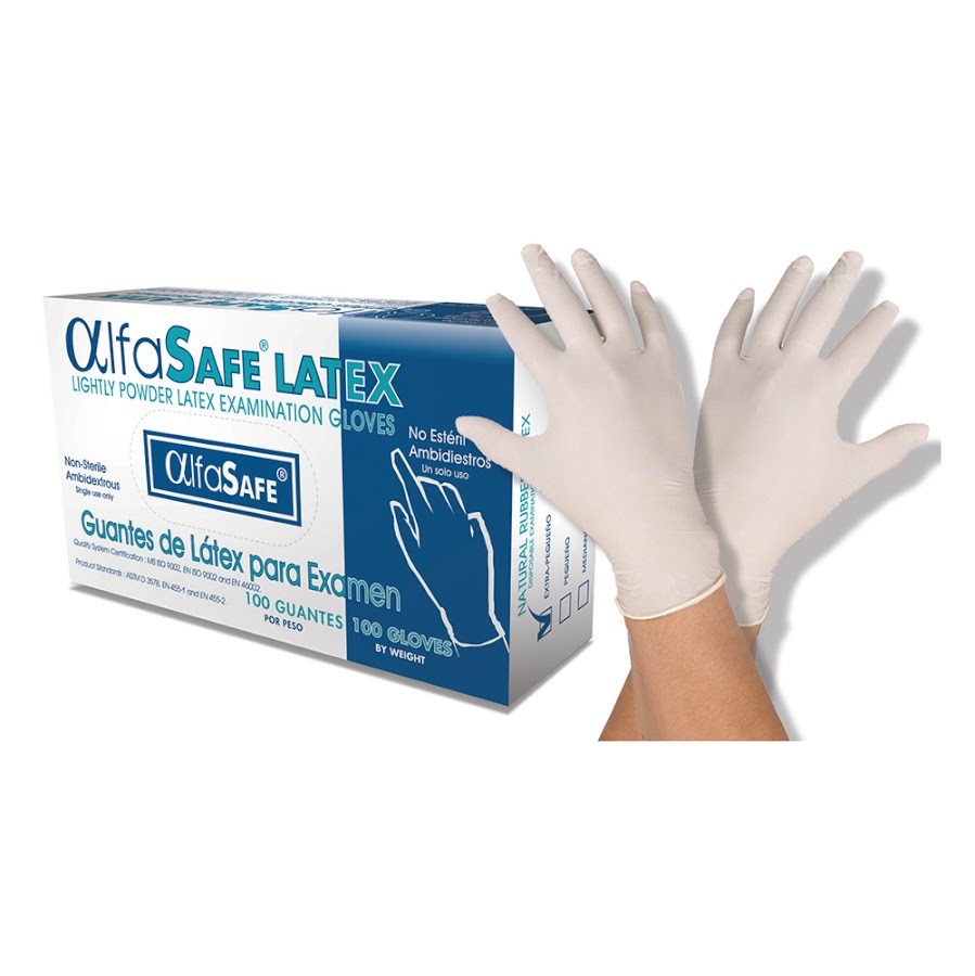 GUANTE ALFA TRADING LÁTEX TALLA XS CAJA X100UND.