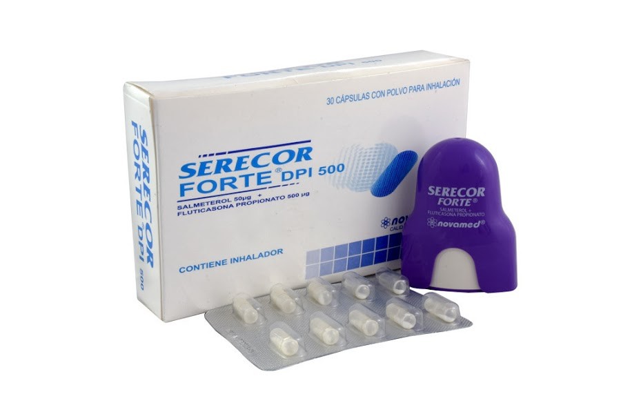 Serecor Forte 500mg Salmeterol + fluticasona Novamed caja x 30 Capsulas