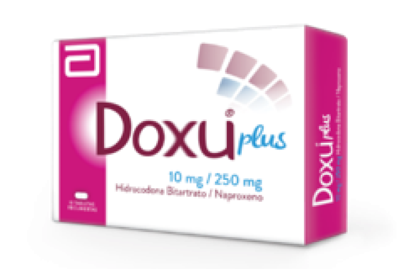 Doxu Plus 10mg/250mg x 20 tabletas Hidrocodona Bitartrato Naproxeno
