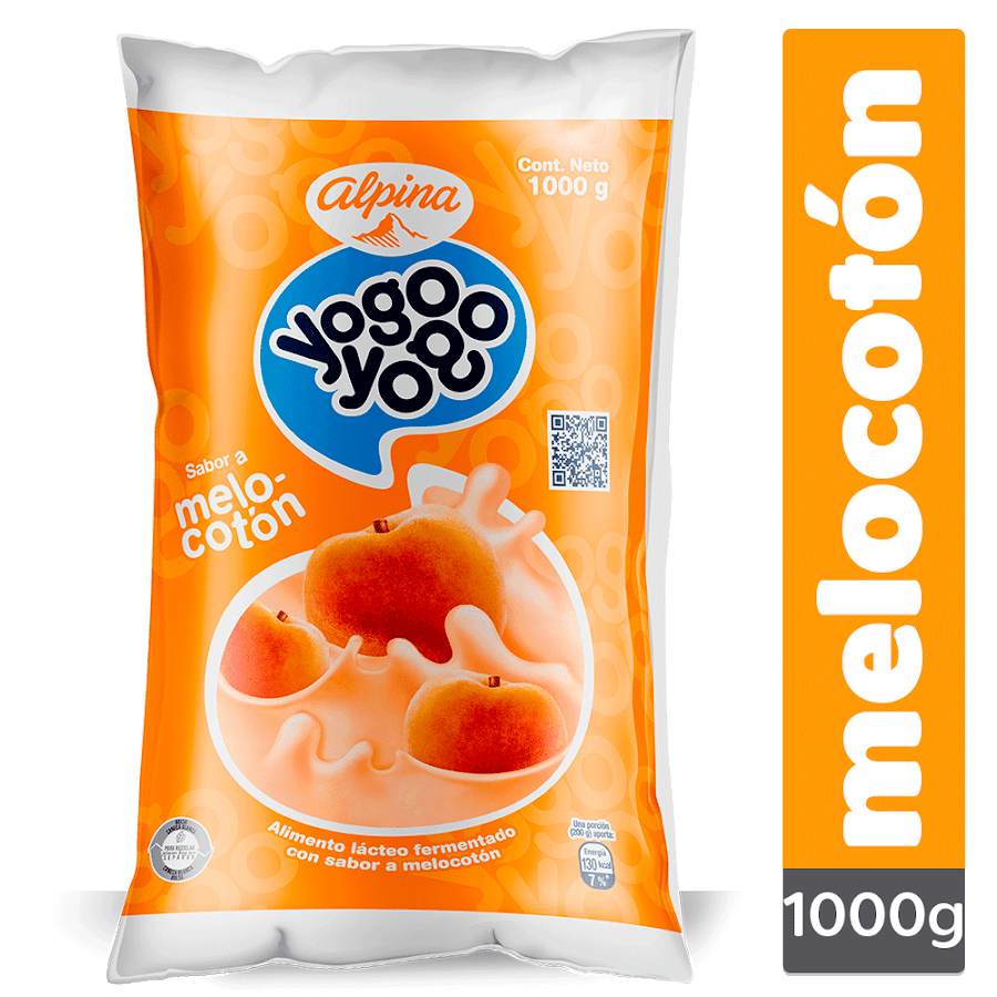 Yogurt Yogo Yogo Melocoton Bolsa x 1000Gr