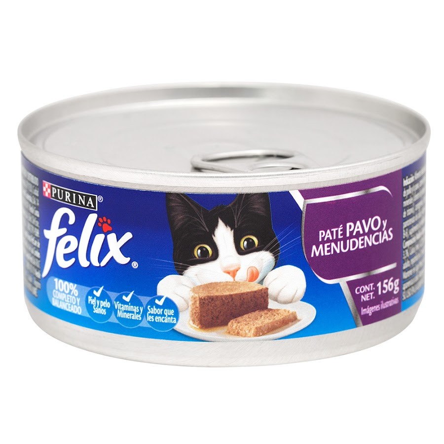 Alimento Para Mascotas Felix Pate Pavo Y Menudencias X156G.