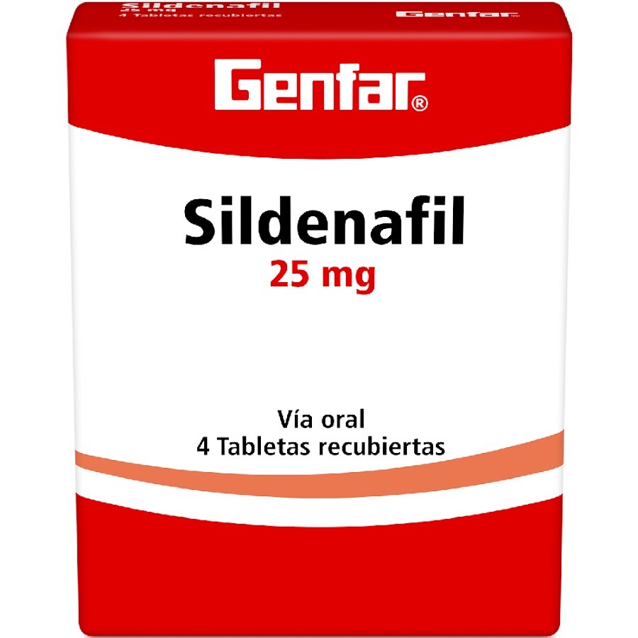 SILDENAFIL GENFAR 25MG TABLETAS CAJA X4TAB