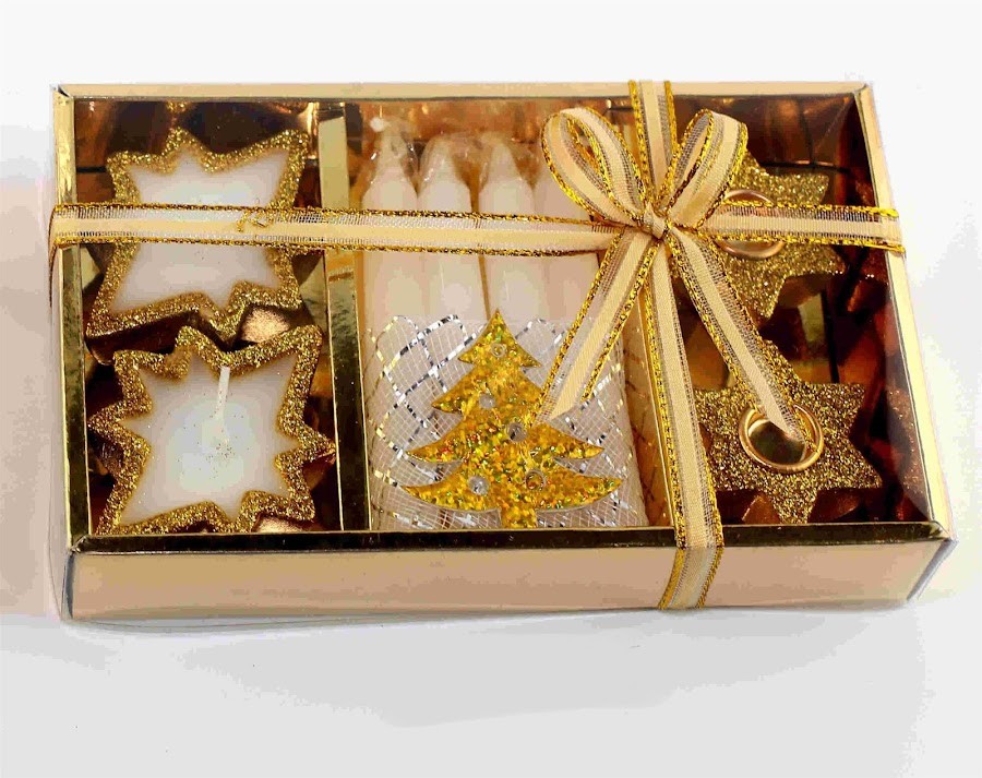 $ Set Navideño De Velas Grand Con Cirios X8Und Nav18