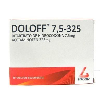 DOLOFF 7.5 /325MG CAJA X30TAB. LEG  BITARTRATO HIDROCODON ACETAMINOFÉN