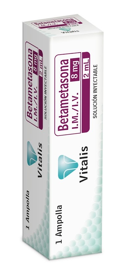 Betametasona 8mg/2ml Inyectable Caja x1 Ampolla Vitalis