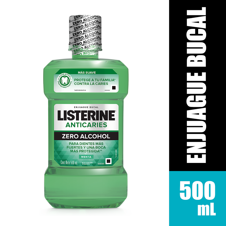 Enjuague Bucal Listerine Anticaries Zero Alcohol X500Ml