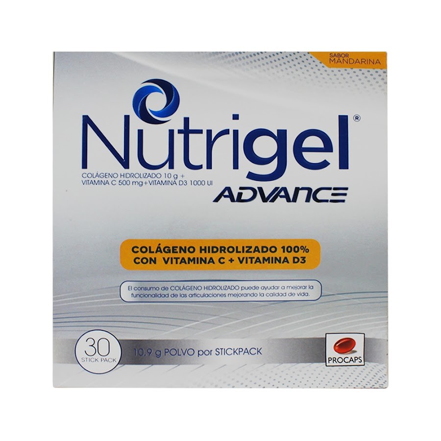 Nutrigel Advance Mandarina Caja x 30 Sobres Procaps Colageno Hidroliza