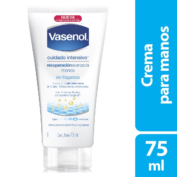 Crema Vasenol Cuidado Intensivo Recuperación Avanzada Manos x 75Ml