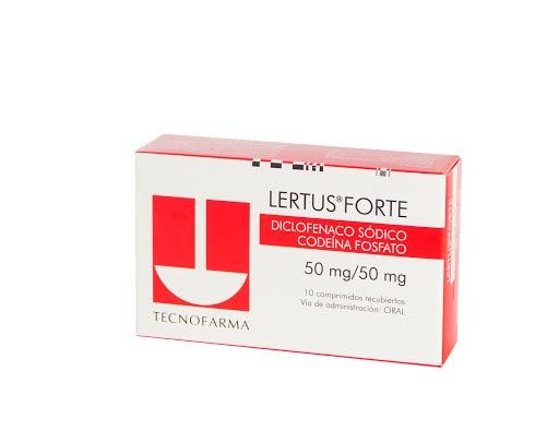Lertus Forte 50/50Mg Com. Caja x10Com. Tecnofarma Diclofenaco Codeína