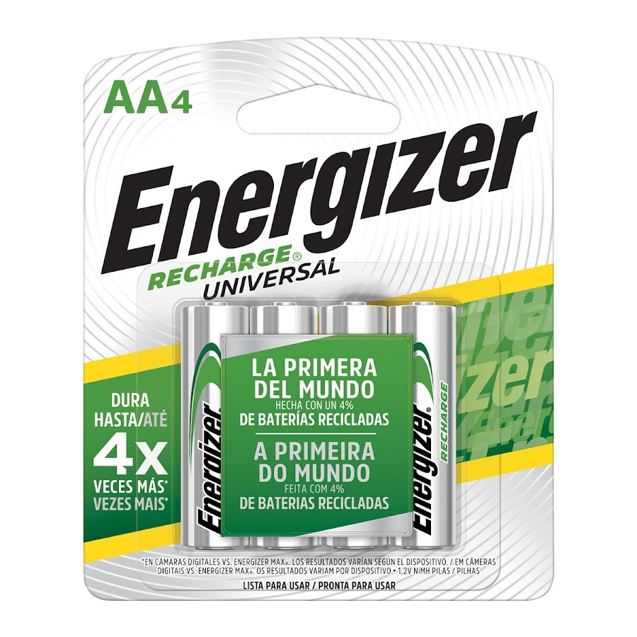 Pila Energizer Recharge Unversal Aa Multi Purpose X4Und.