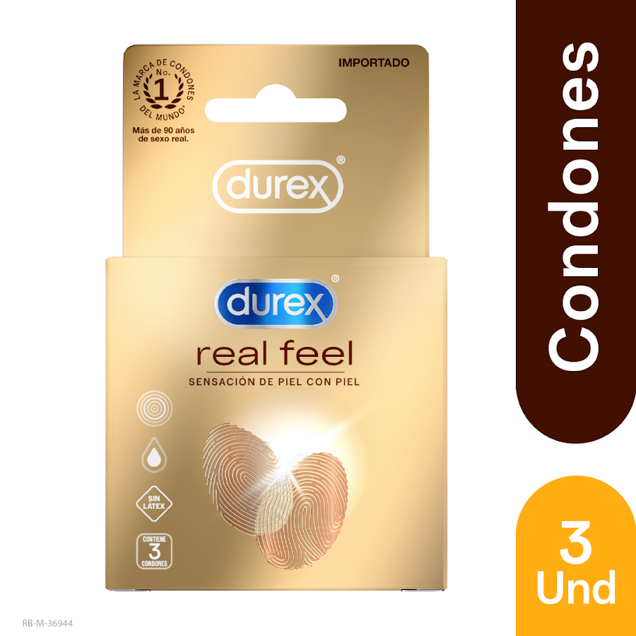 Condones Durex Real Feel Sensacion de suavidad x 3 Uni