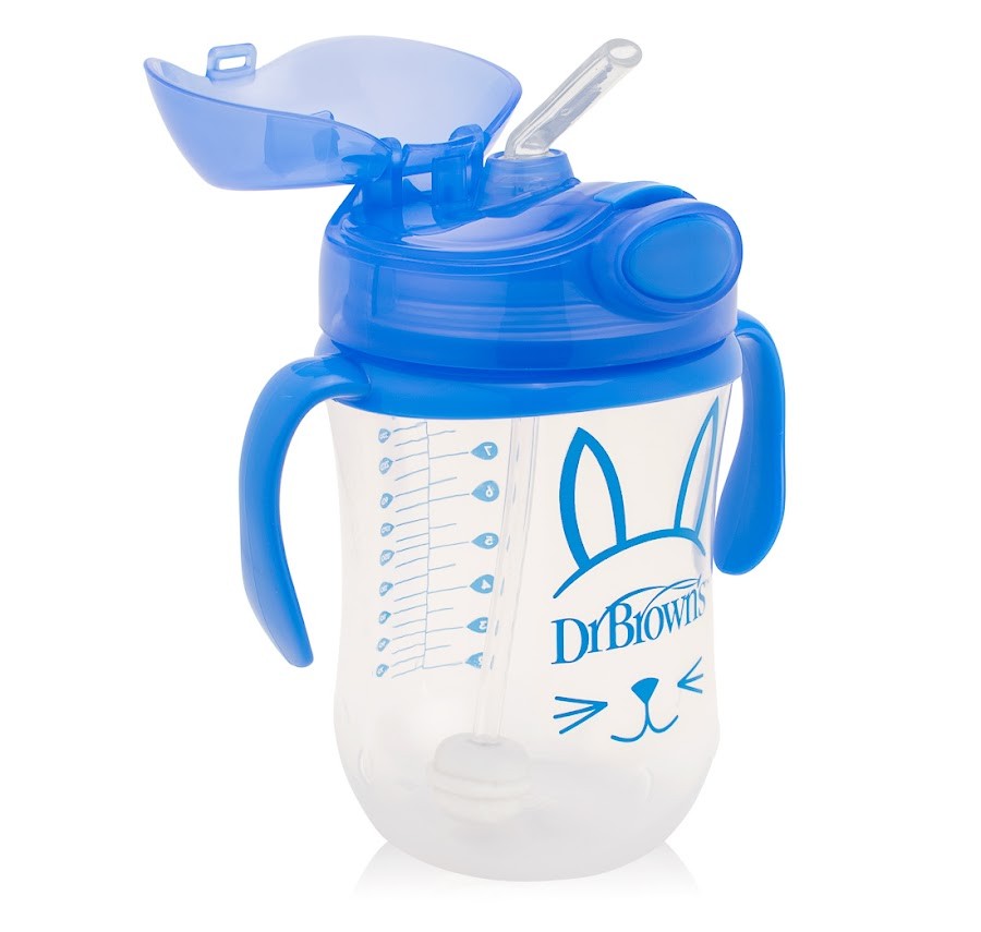 Vaso pitillo 9 oz. Dr Browns con peso Azul