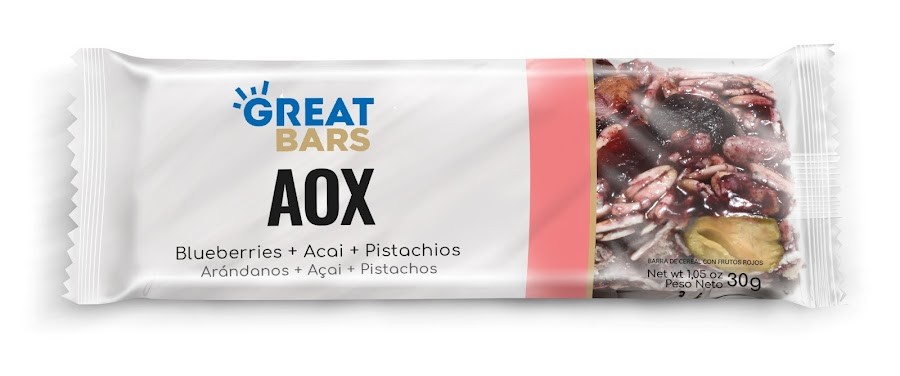 Barra de Cereal Great Bars Aox con antioxidantes Uni x30g