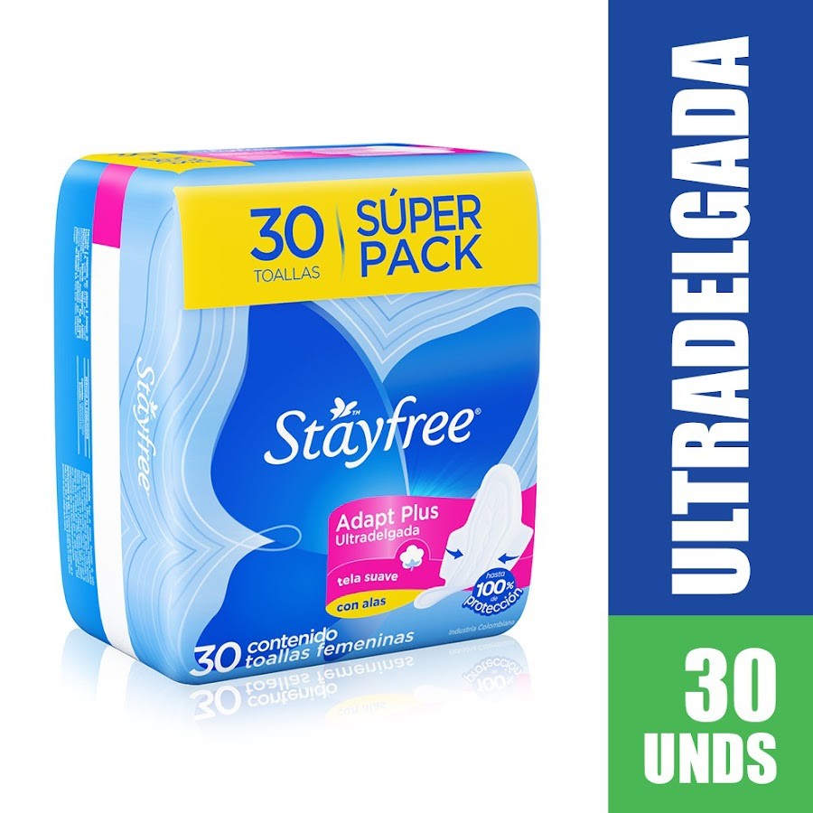 TOALLA HIG. STAYFREE ADAPT PLUS ULTRADELGADA X30UNI