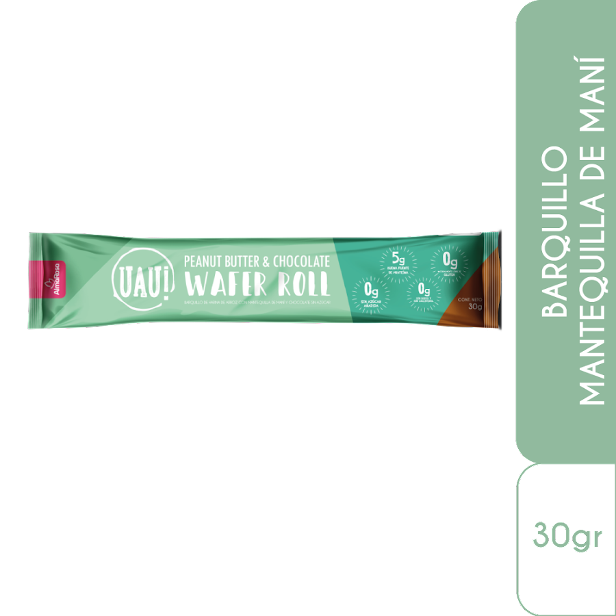 Barquillos UAU Mantequilla de Mani x 30Gr