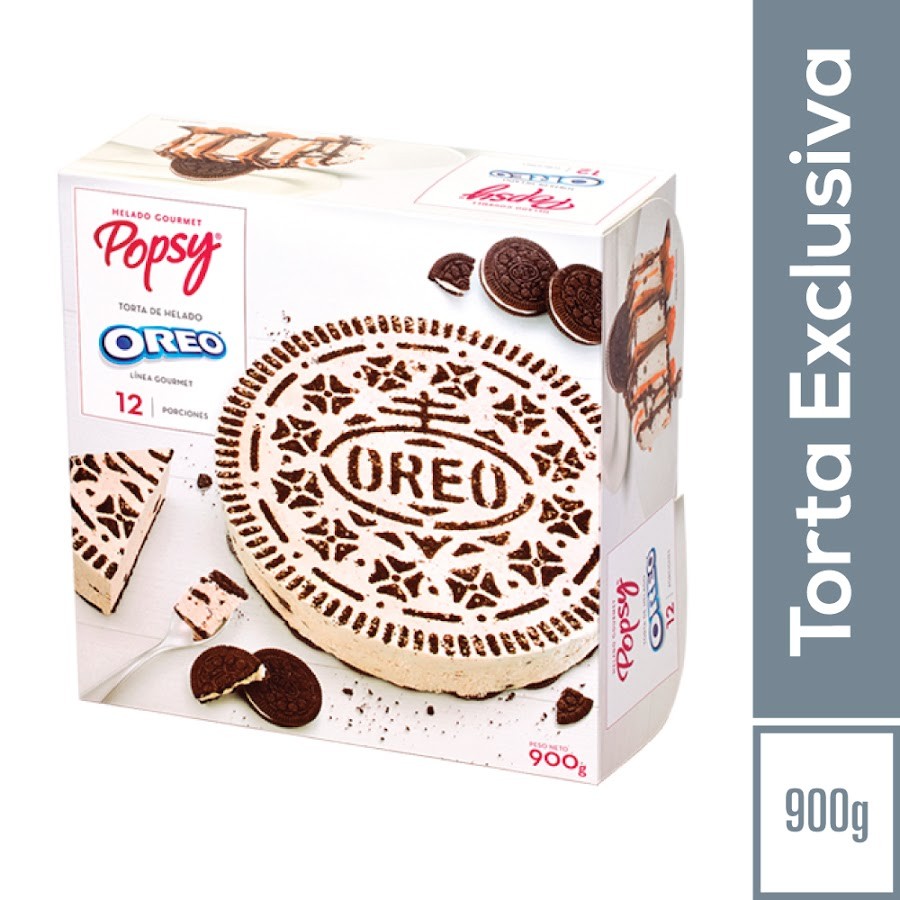 Torta de Helado Popsy Oreo 12 Porciones x 900Gr
