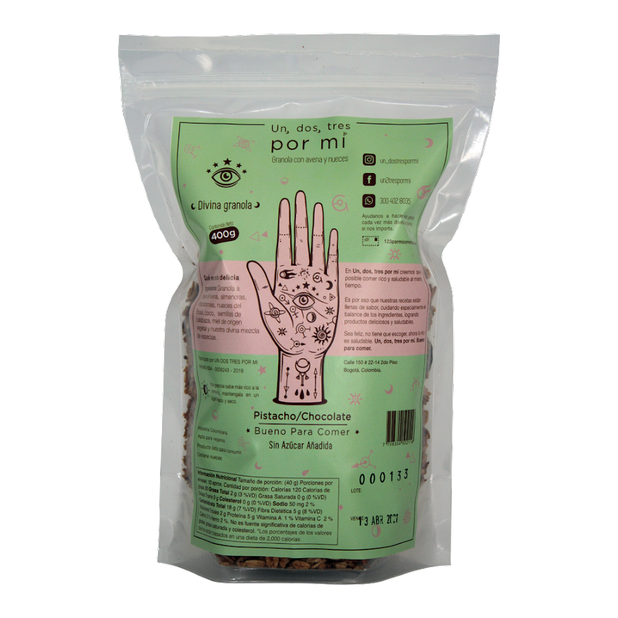 Granola Chocolate y Pistacho x 400gr