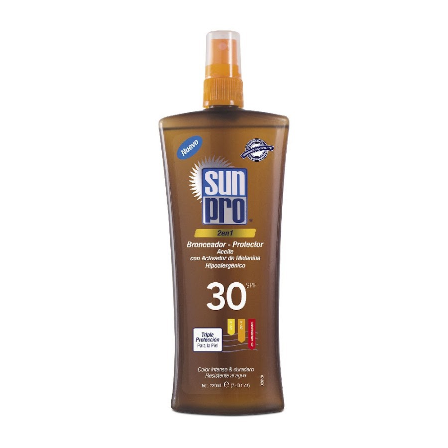 Bronceador Sun Pro Spf30+ Aceite de Zanahoria x220ml.